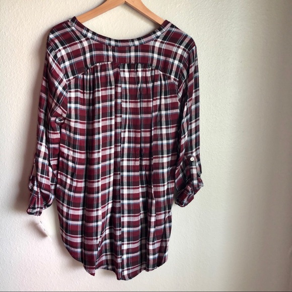 NWT Living Doll plaid high-low tunic - Picture 2 of 4